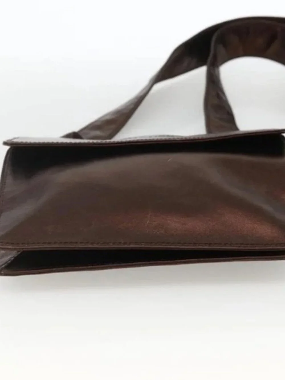 CHANEL Shoulder Bag Leather Brown CC Auth BA11861A